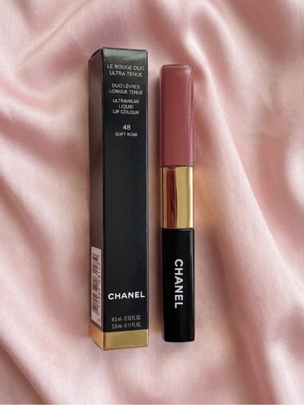 CHANEL 48 Soft Rose Lipstick Le Rouge Duo Ultrawear Liquid Lip Colour New in Box